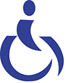 Icono estilizado de una silla de ruedas
